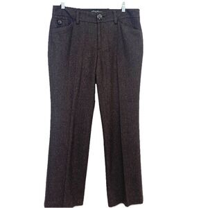 Eddie Bauer Tweed Brown Pants Blakely Fit Woman Wool Blend 8 Lined Business Work
